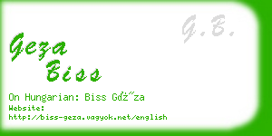 geza biss business card